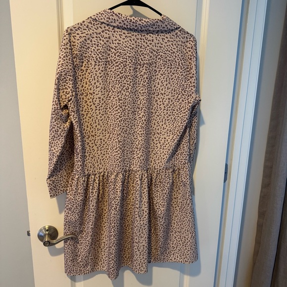 Tuckernuck Hayes Beige & Brown Leopard Print Drop Waist Shirt Dress | S - Picture 6 of 6